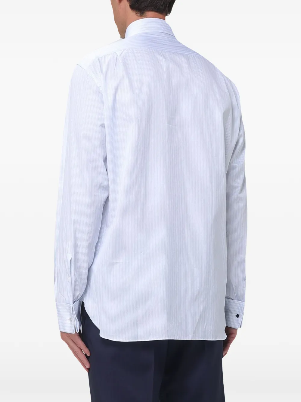 Zegna Gestreept overhemd Blauw