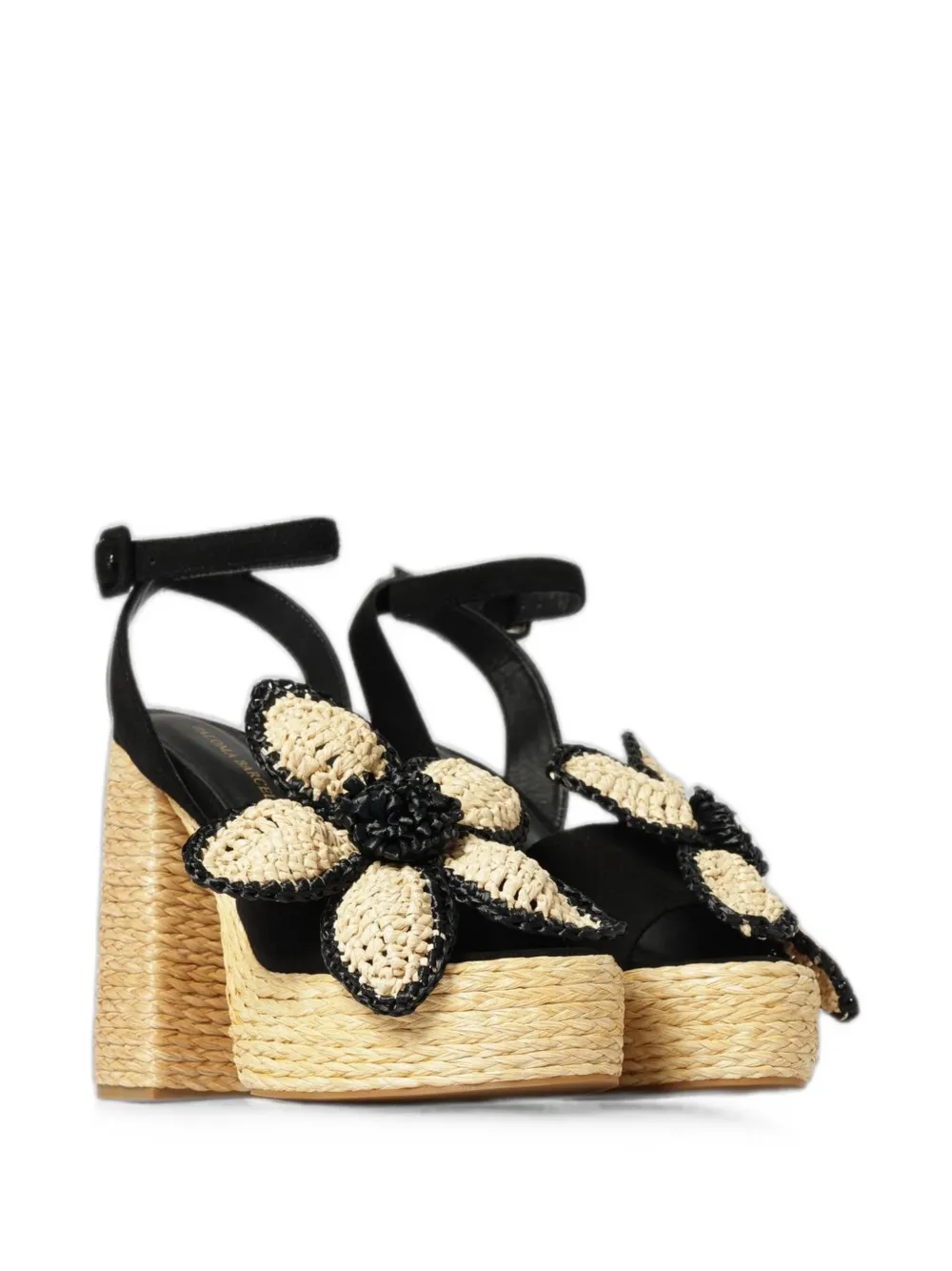 Paloma Barceló Sandalen met bloemen-applicatie Zwart