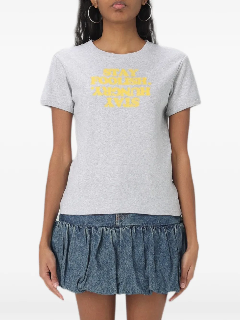 Coperni slogan-print cotton T-shirt - Grigio