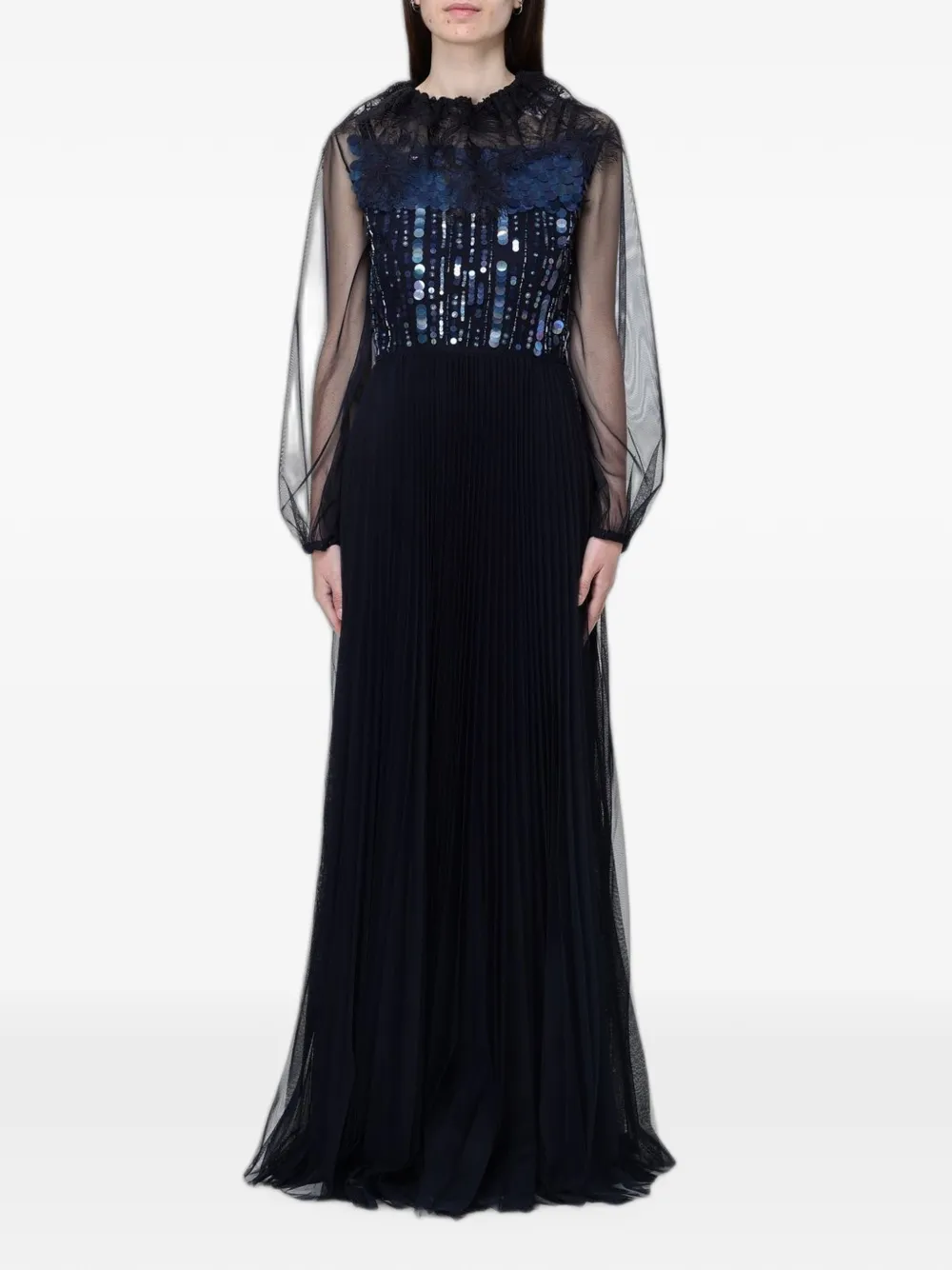 Fabiana Filippi sequin-embellished pleated maxi dress - Nero