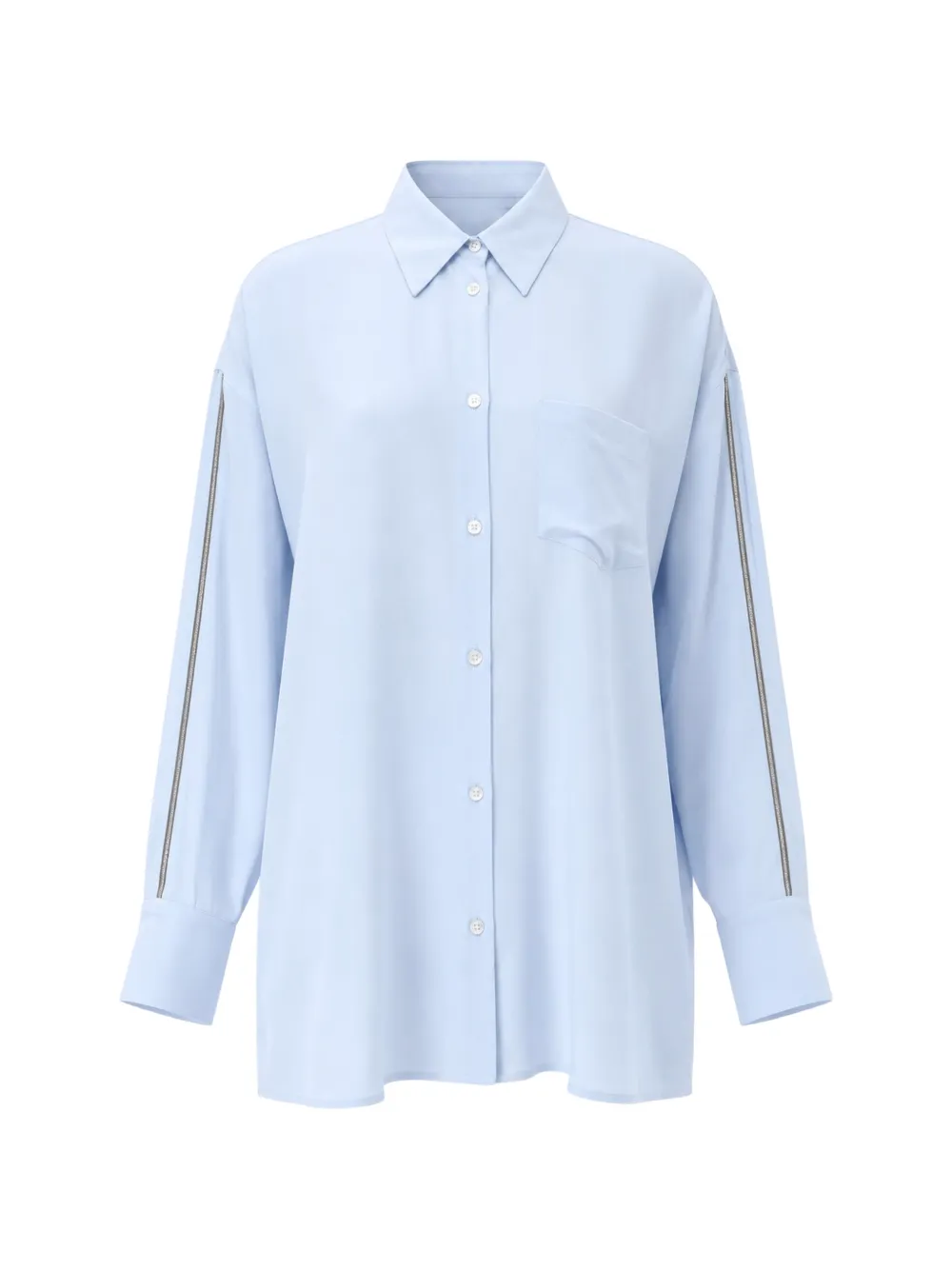 Fabiana Filippi embellished crêpe de chine shirt - Blau
