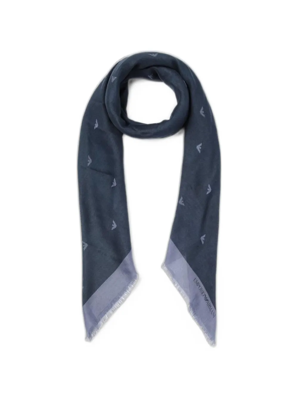 Emporio Armani Eagle jacquard scarf - Blau