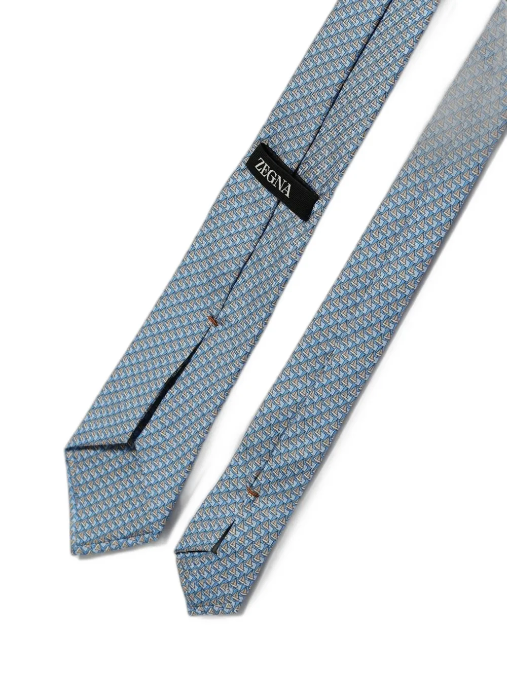 Zegna Zijden stropdas met patroon Blauw