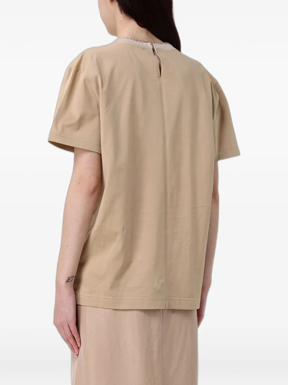 Fabiana Filippi T-shirt met geborduurde afwerking Beige