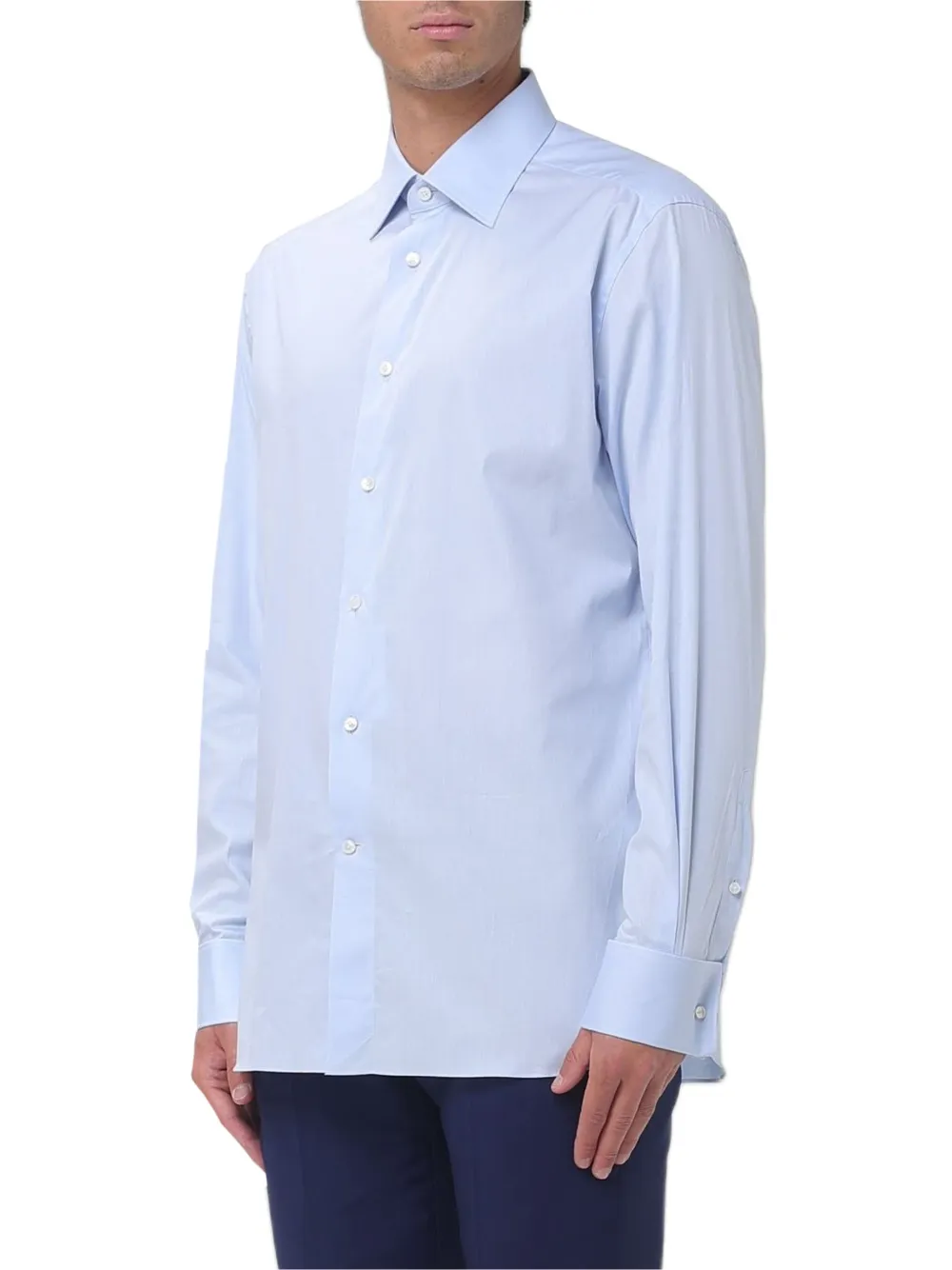 Zegna Overhemd van stretch-popeline Blauw