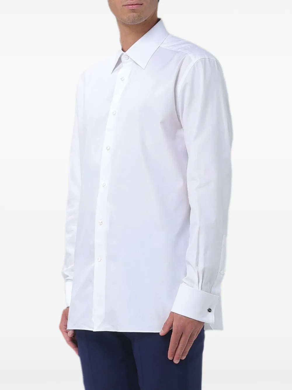 Zegna Popeline katoenen overhemd Wit