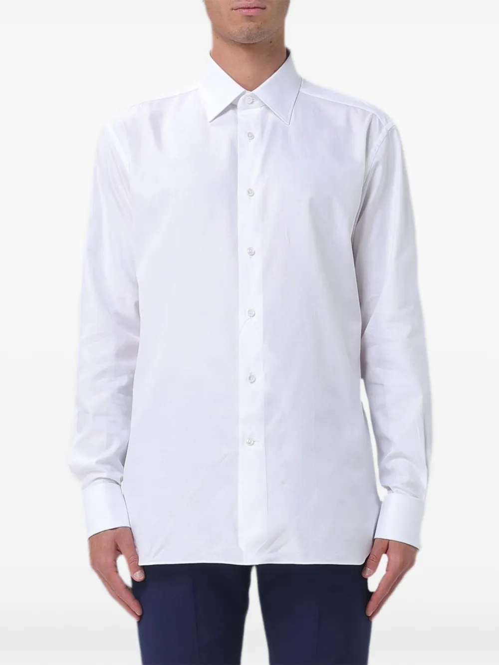 Zegna poplin cotton shirt - Weiß