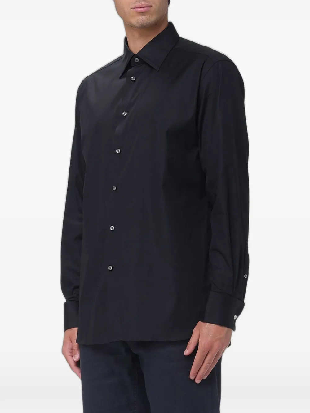 Zegna Overhemd van stretch-popeline Zwart
