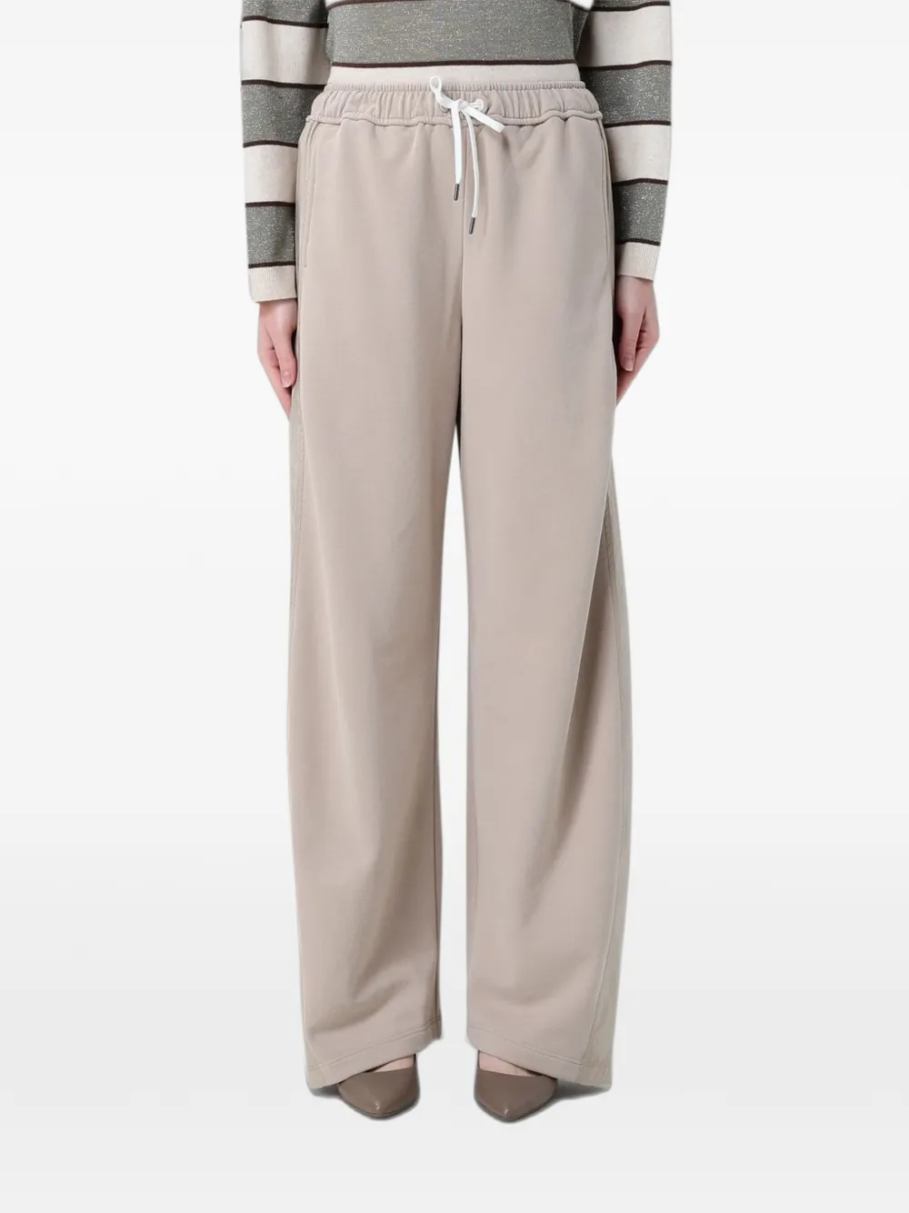 Brunello Cucinelli drawstring wide-leg trousers - Toni neutri