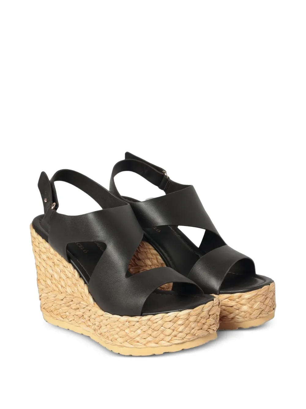 Paloma Barceló Aurora Calidis leather wedge espadrilles Bruin