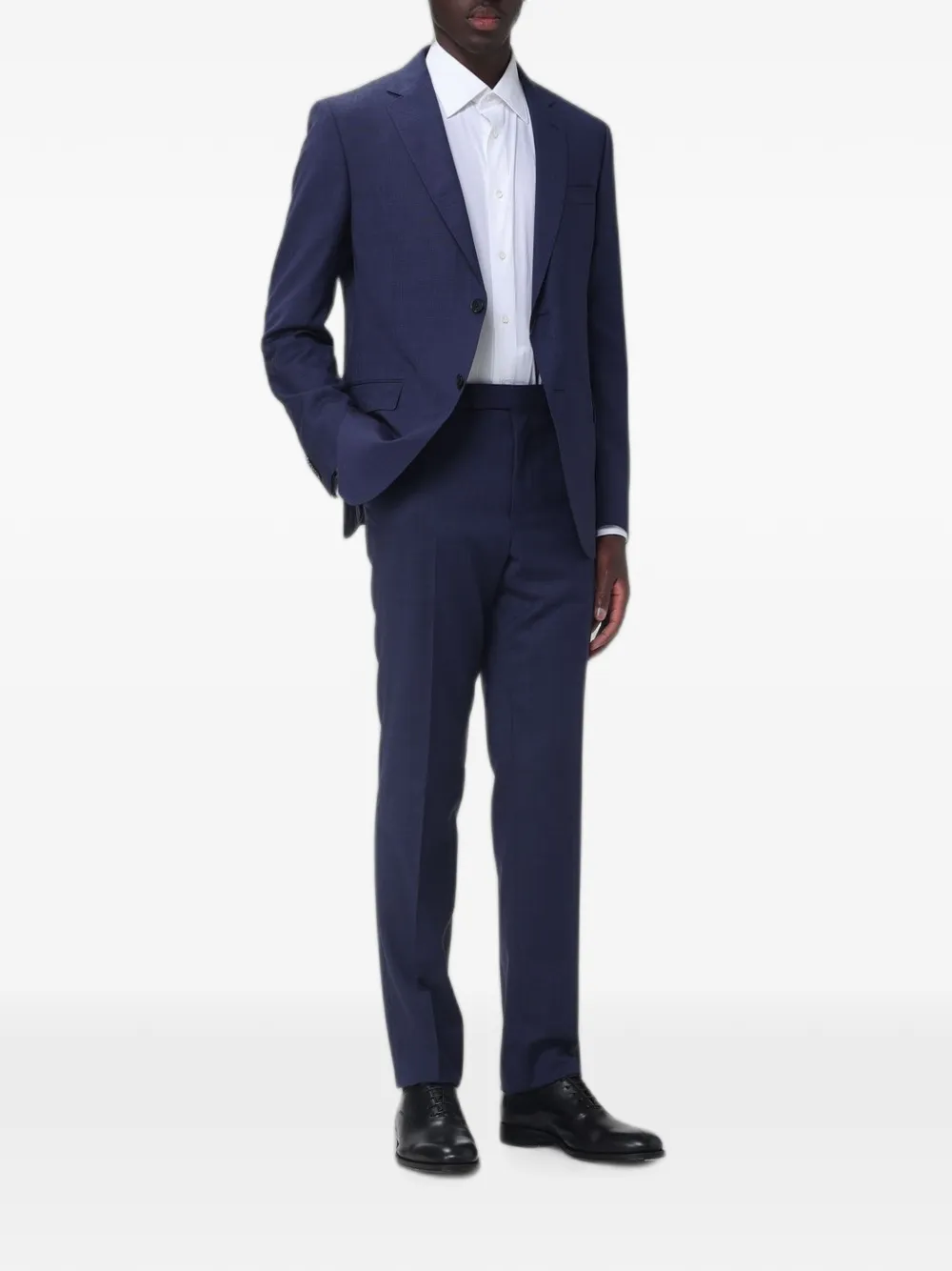 Zegna Wollen pak met enkele rij knopen Blauw