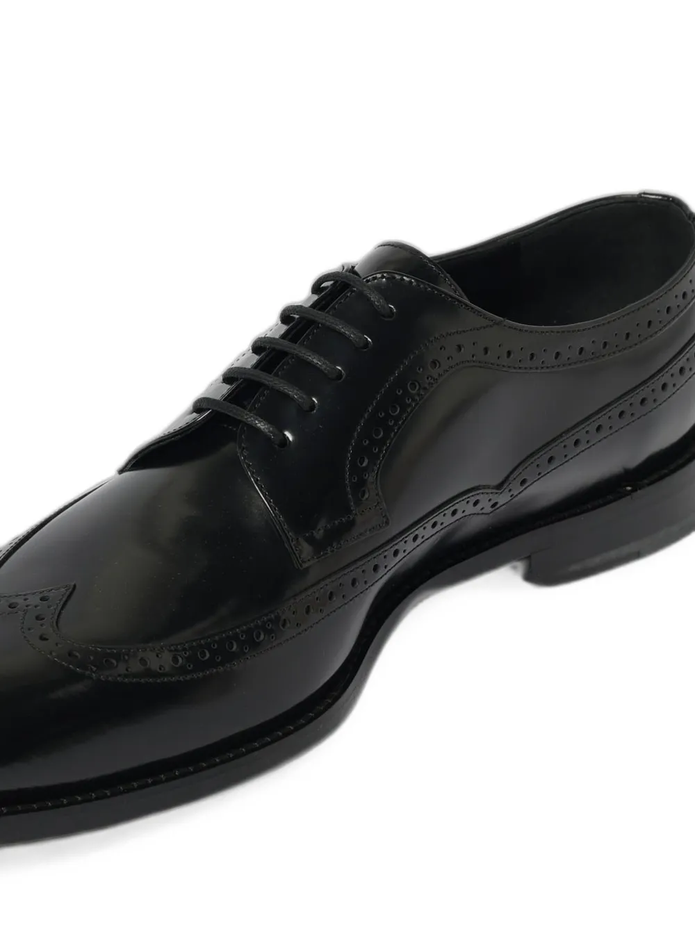 Manolo Blahnik brogue-pattern Oxford shoes Zwart