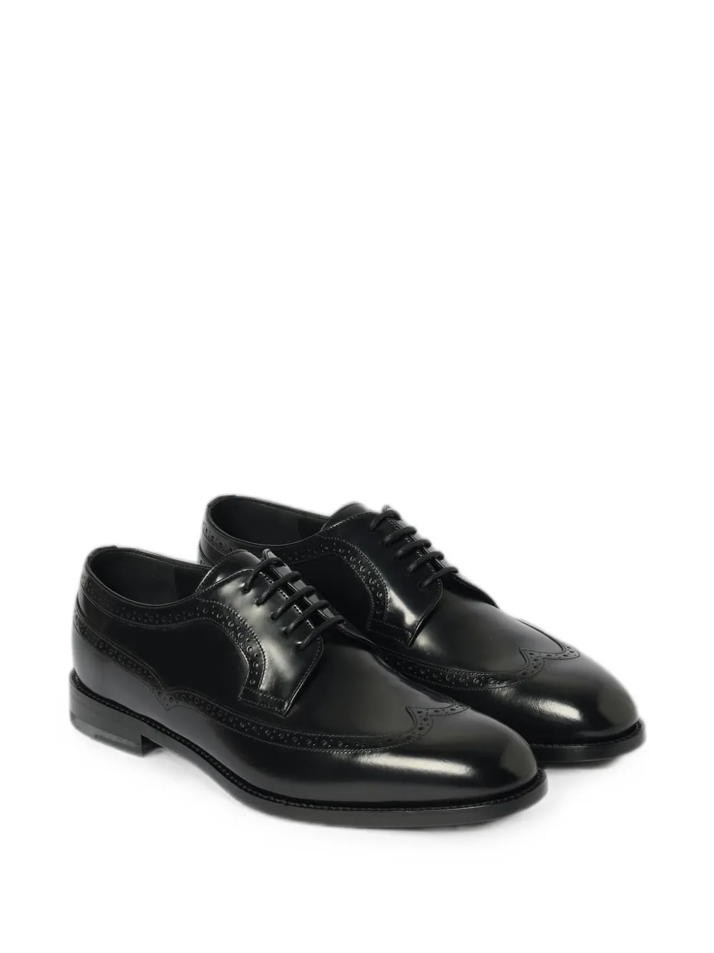 Manolo Blahnik brogue-pattern Oxford shoes Zwart