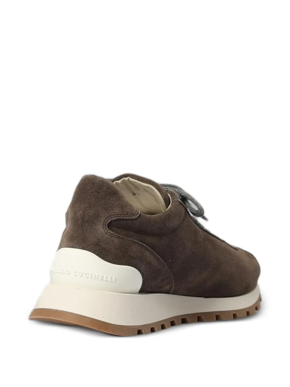 Brunello Cucinelli Monile-embellished suede sneakers Bruin