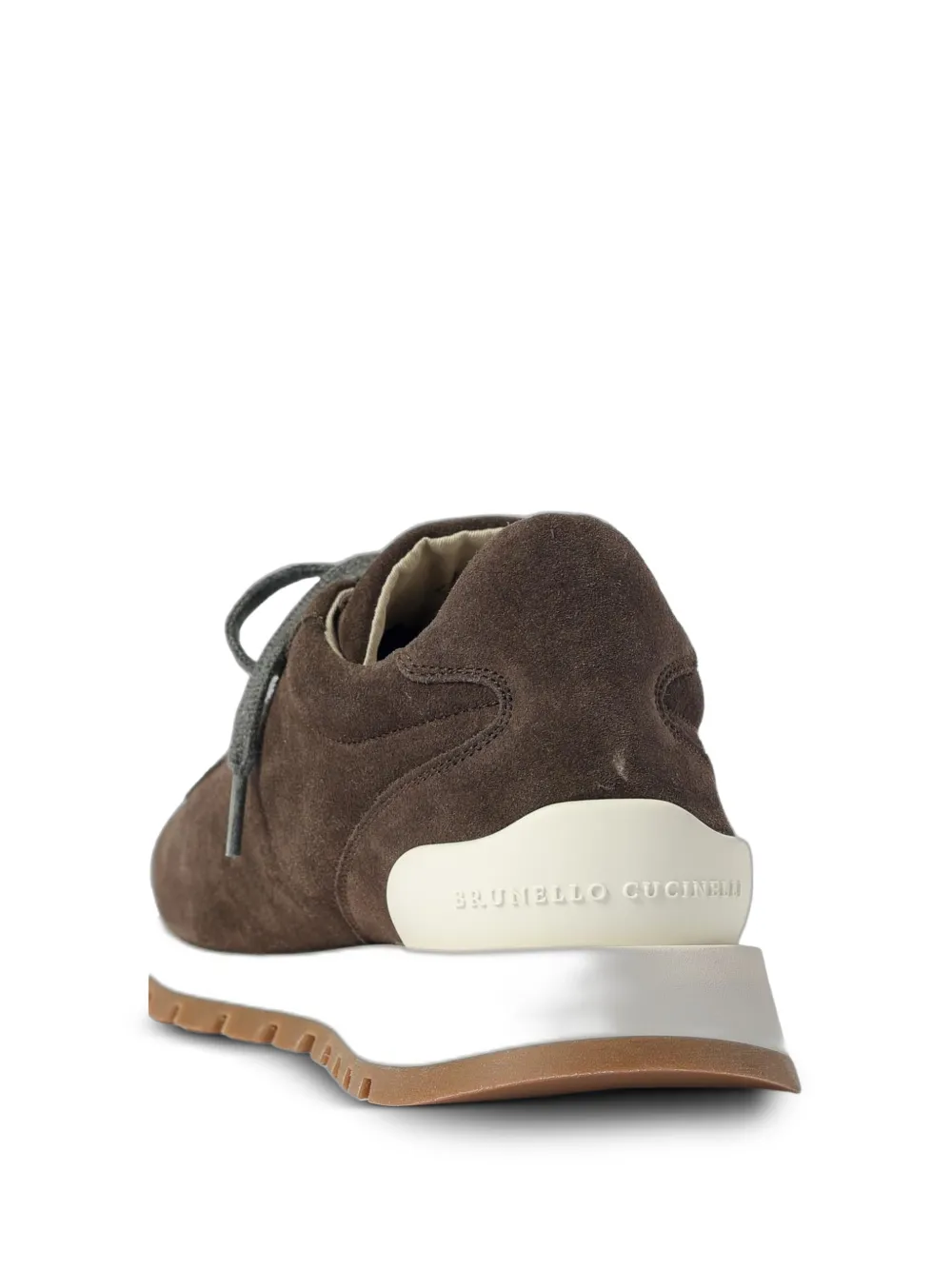 Brunello Cucinelli Monile-embellished suede sneakers Bruin