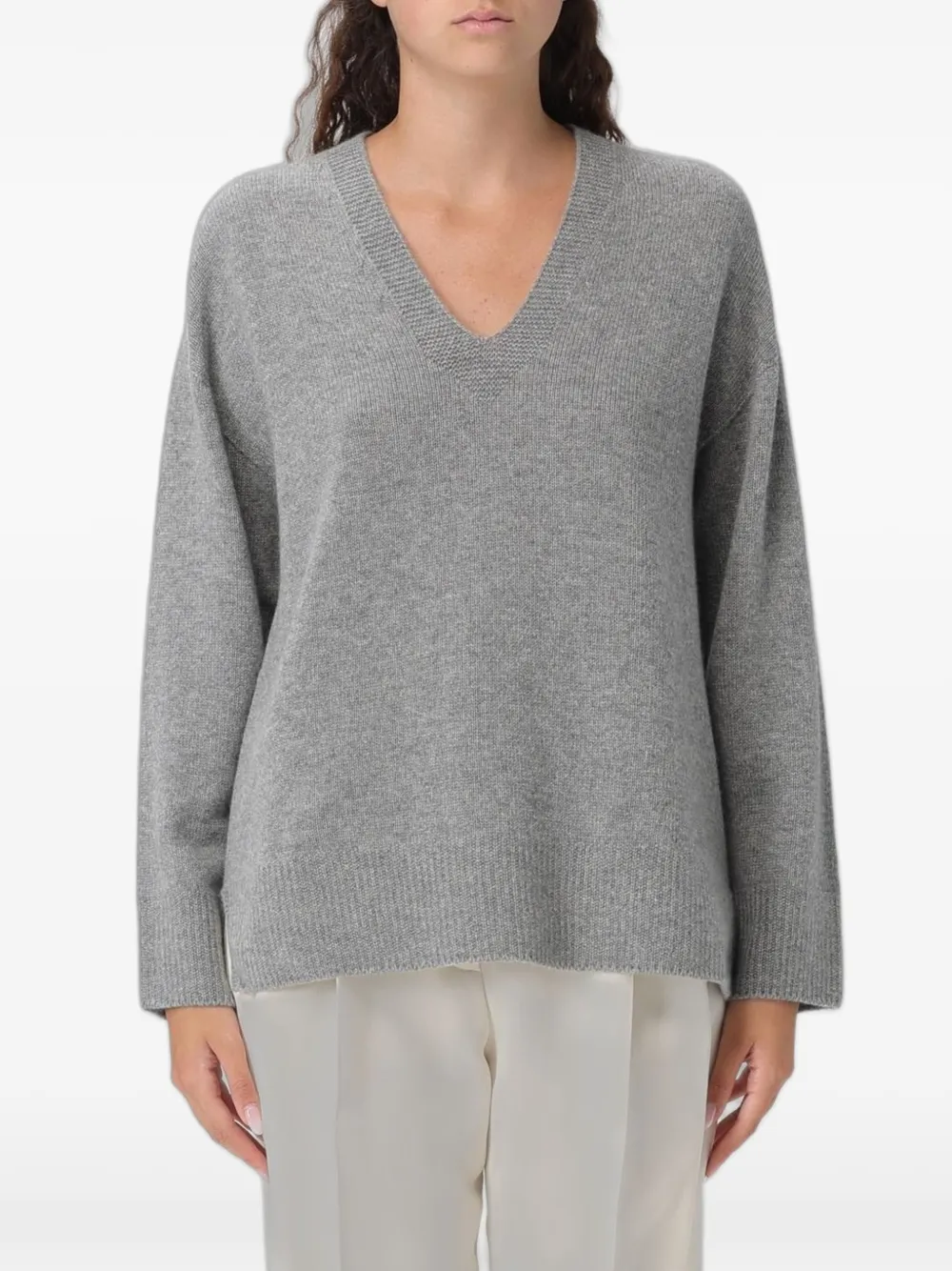 Emporio Armani V-neck cashmere sweater - Grau