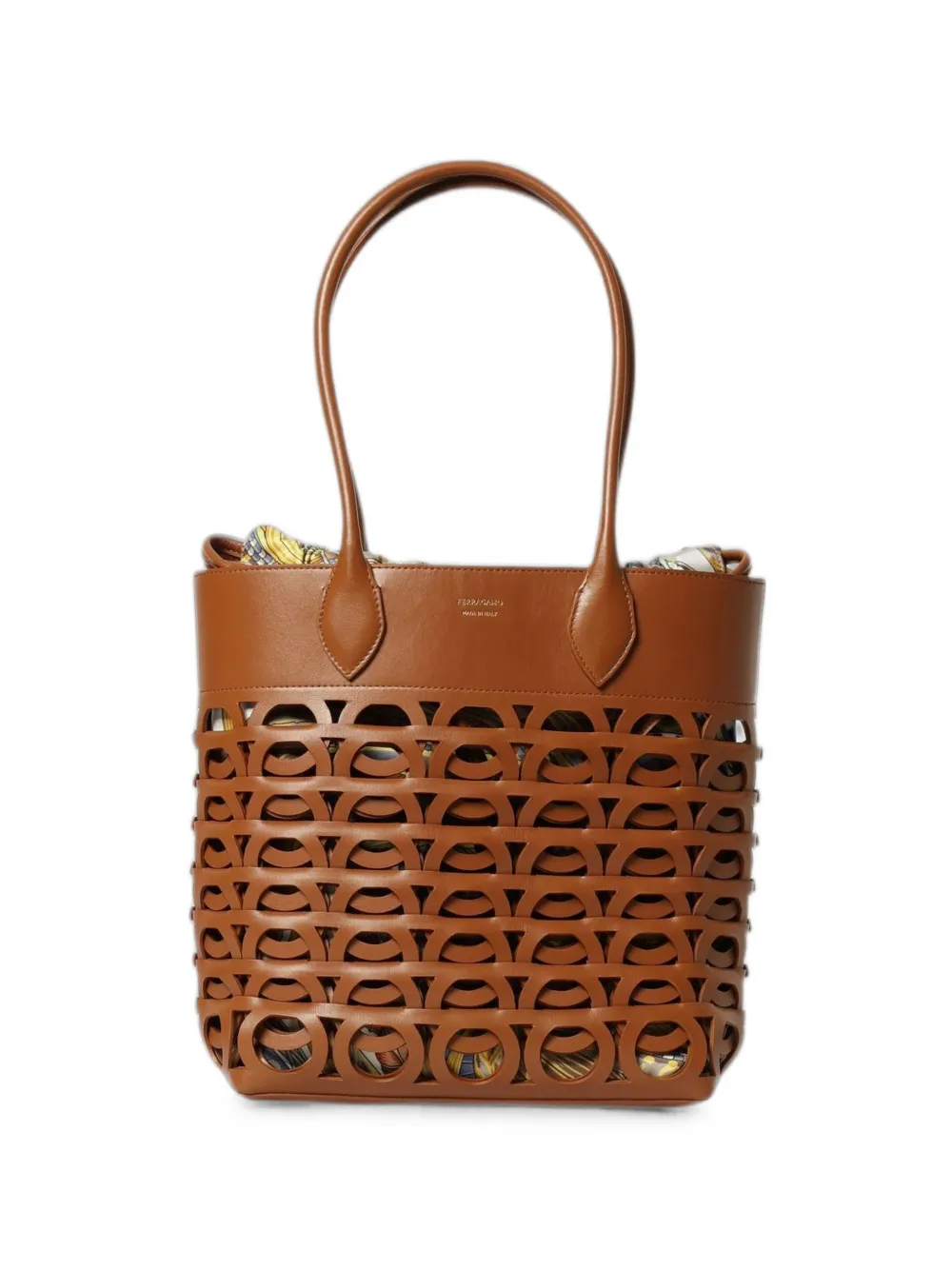 Ferragamo M Gancini cut-out tote bag - Marrone