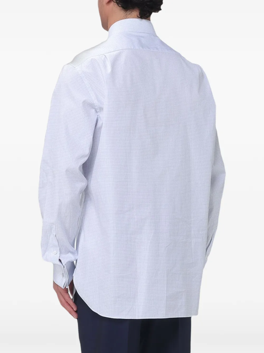 Zegna Geruit overhemd Wit