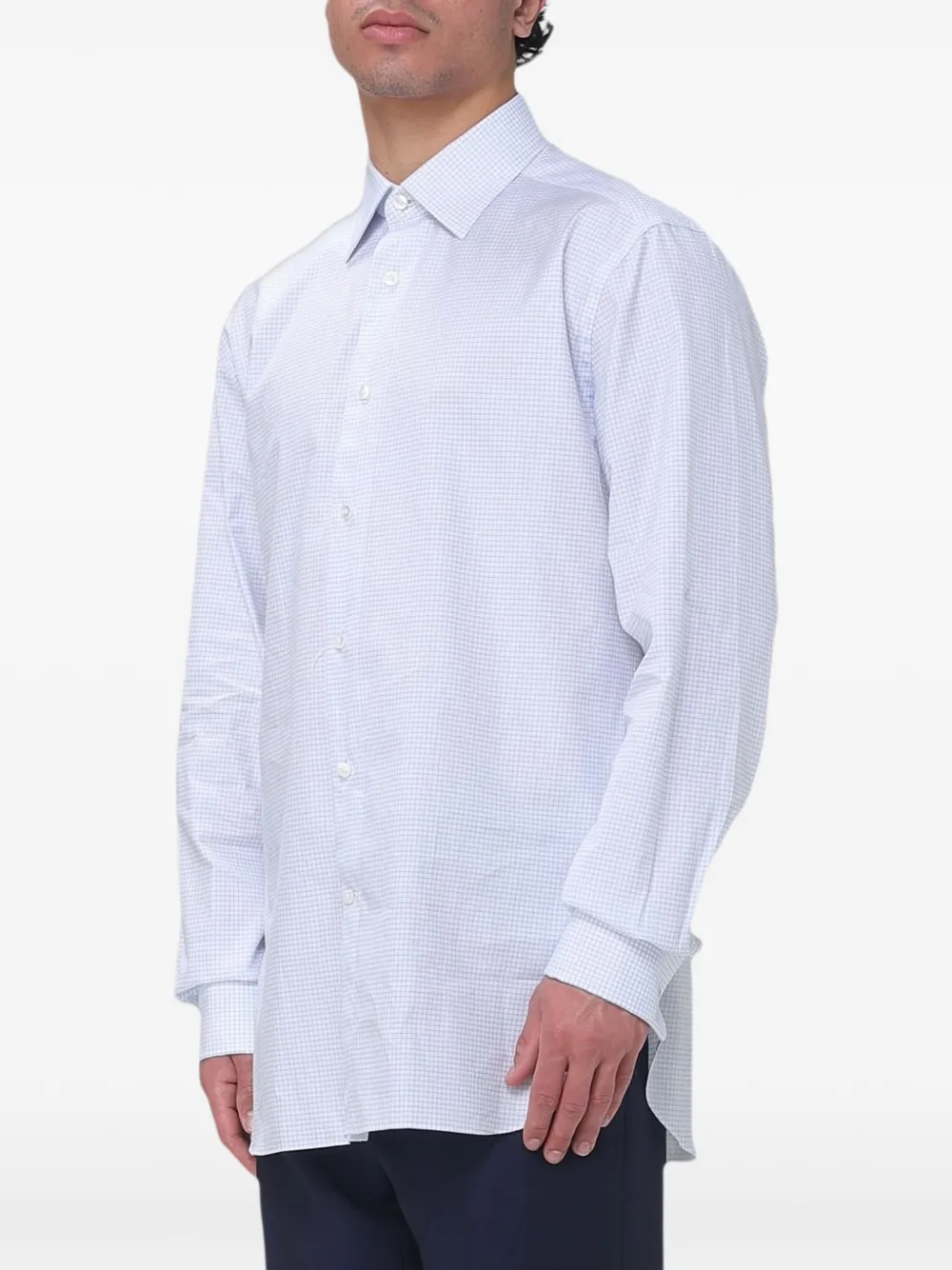 Zegna Geruit overhemd Wit