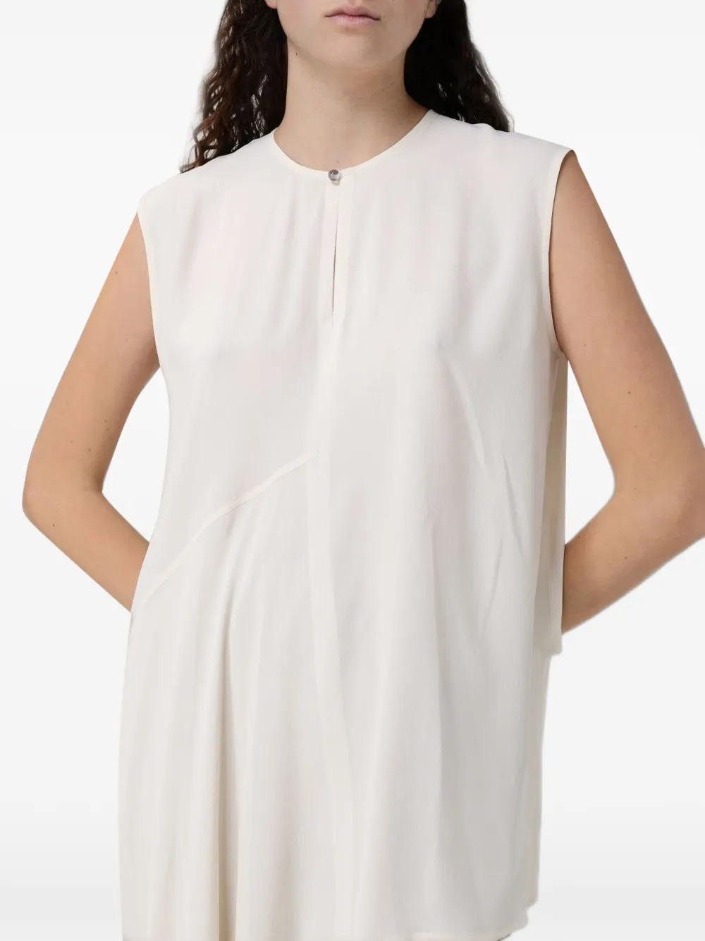Fabiana Filippi asymmetric crepe de chine blouse - Bianco