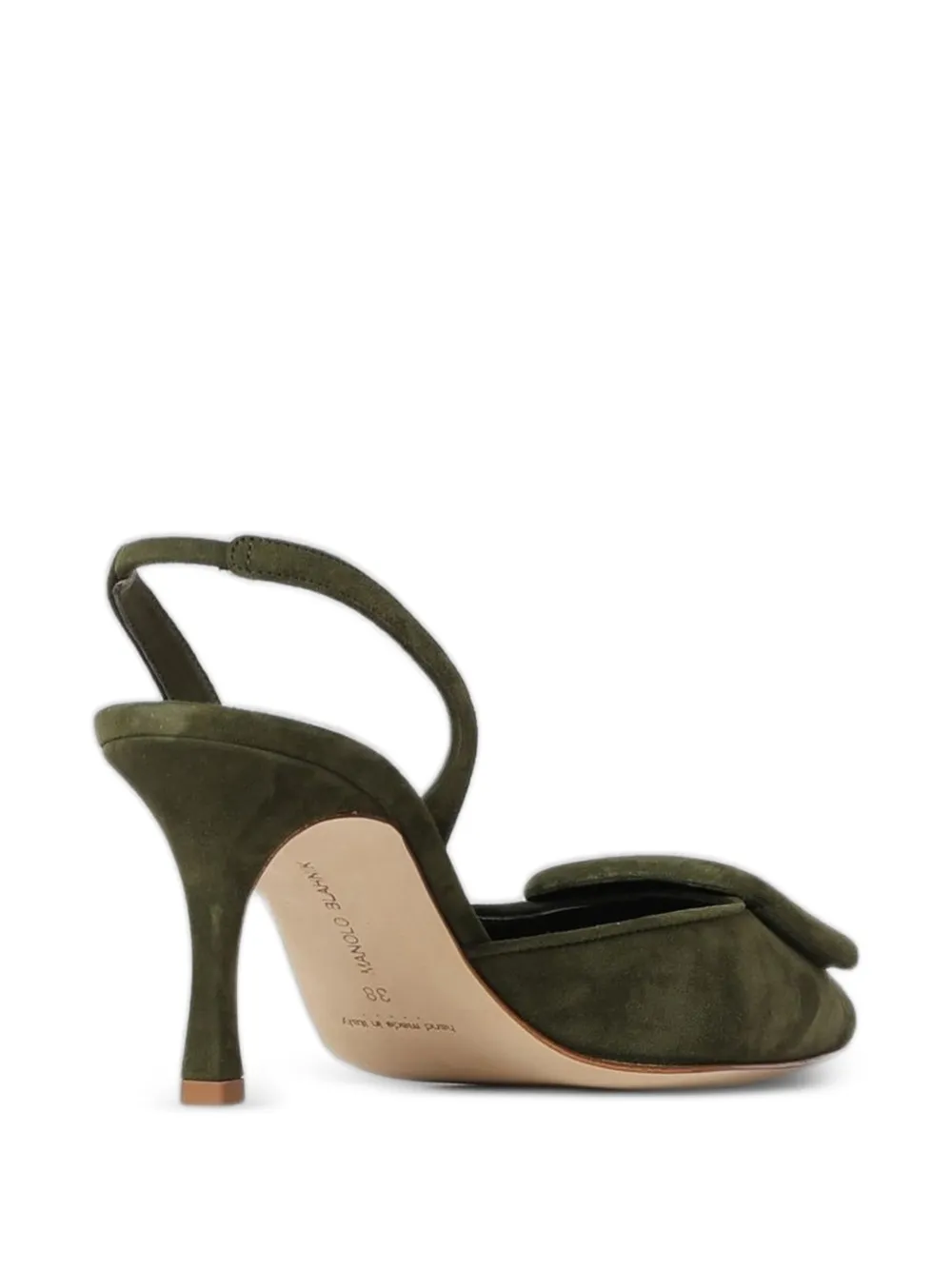 Manolo Blahnik Maysli buckle-detail suede pumps Groen