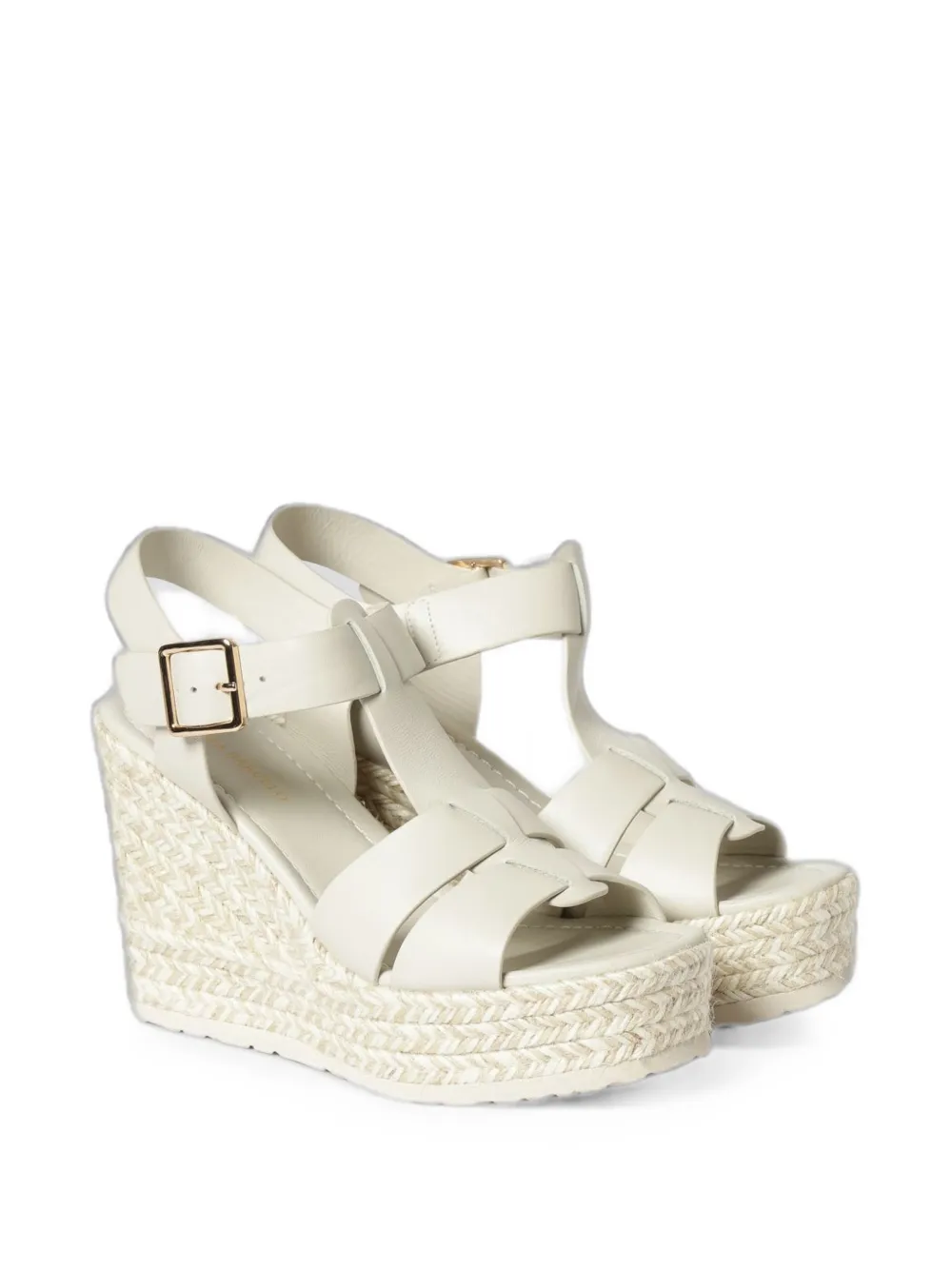 Paloma Barceló Olivia leather wedge sandals Beige