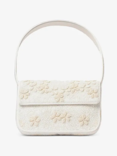 STAUD Tommy hand-beaded floral shoulder bag