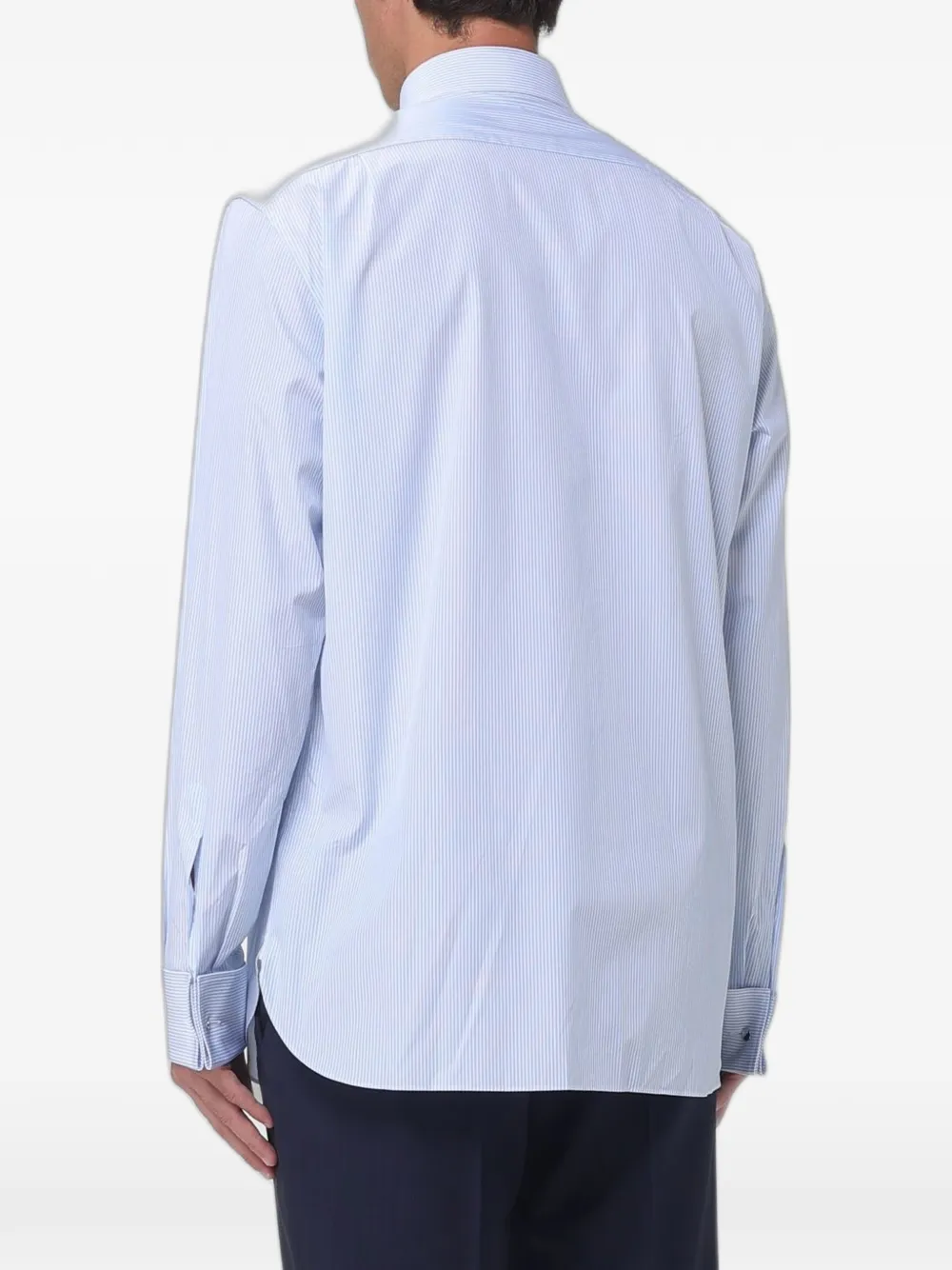Zegna Gestreept overhemd Blauw