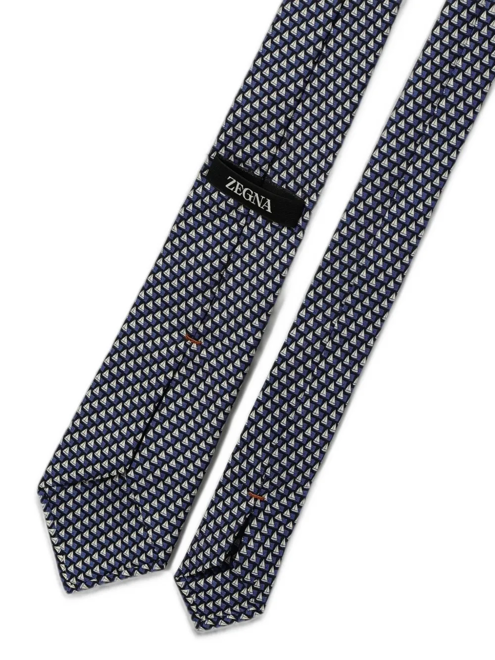 Zegna Stropdas met geometrische print Blauw