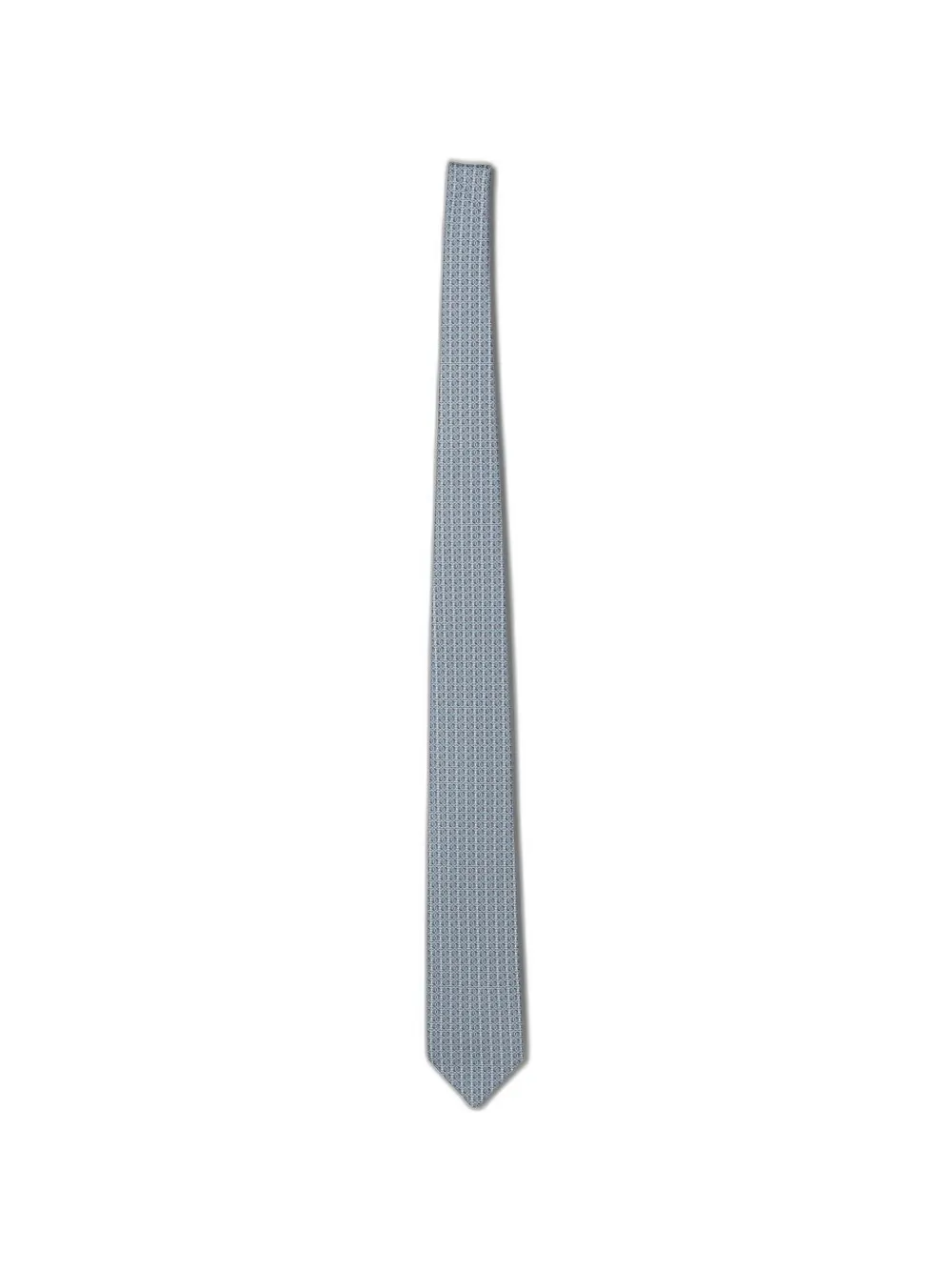 Ferragamo Gancini-print silk tie - Blu