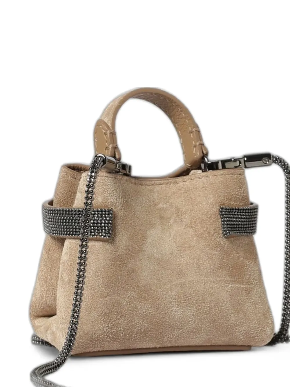 Brunello Cucinelli Kleine Essence suède shopper Beige