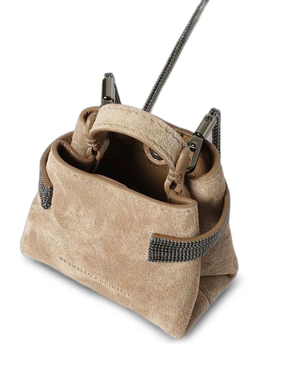 Brunello Cucinelli Kleine Essence suède shopper Beige