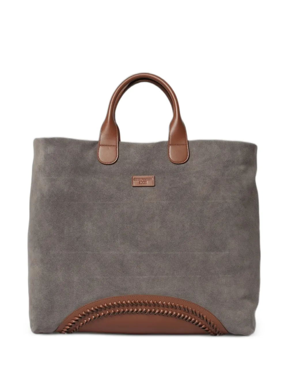 Emporio Armani Icon suede shoulder bag - Grey