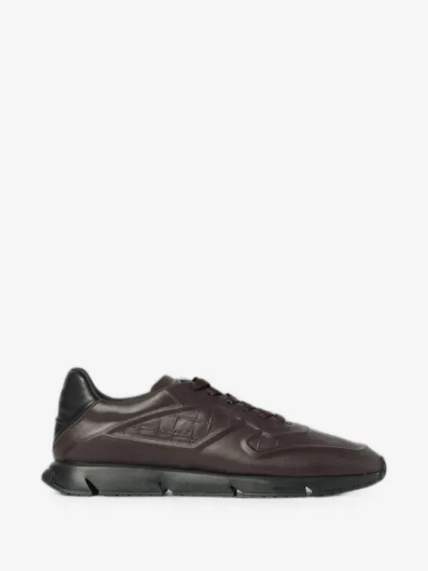 Cesare Paciotti crocodile-effect leather sneakers