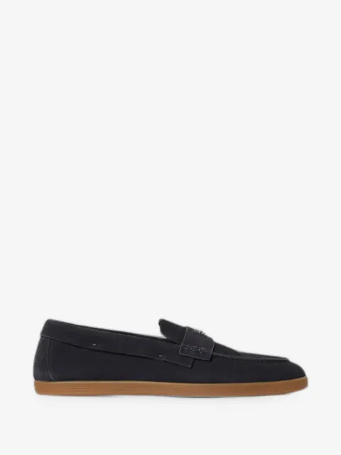 Cesare Paciotti suede logo-plaque loafers