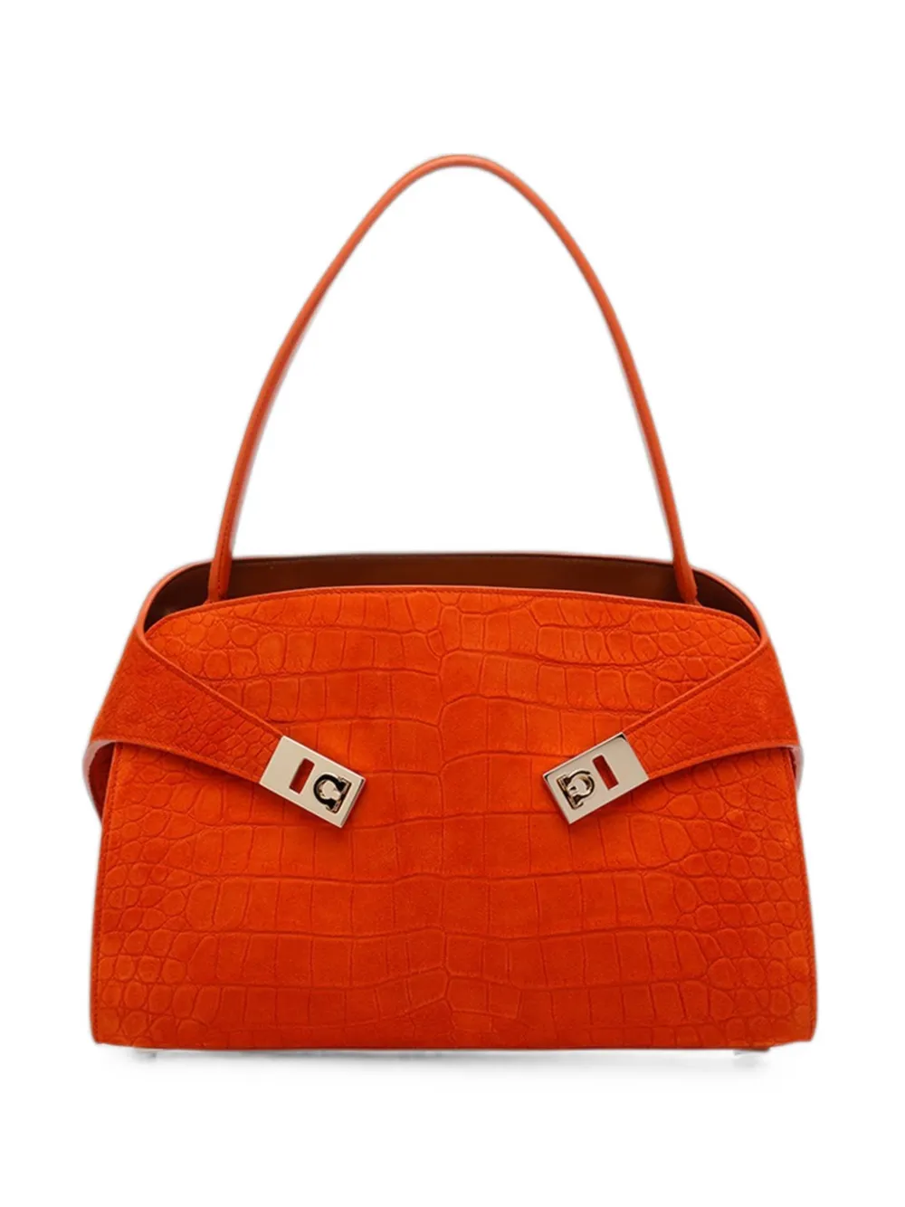 Ferragamo Hug croc-effect shoulder bag - Arancione