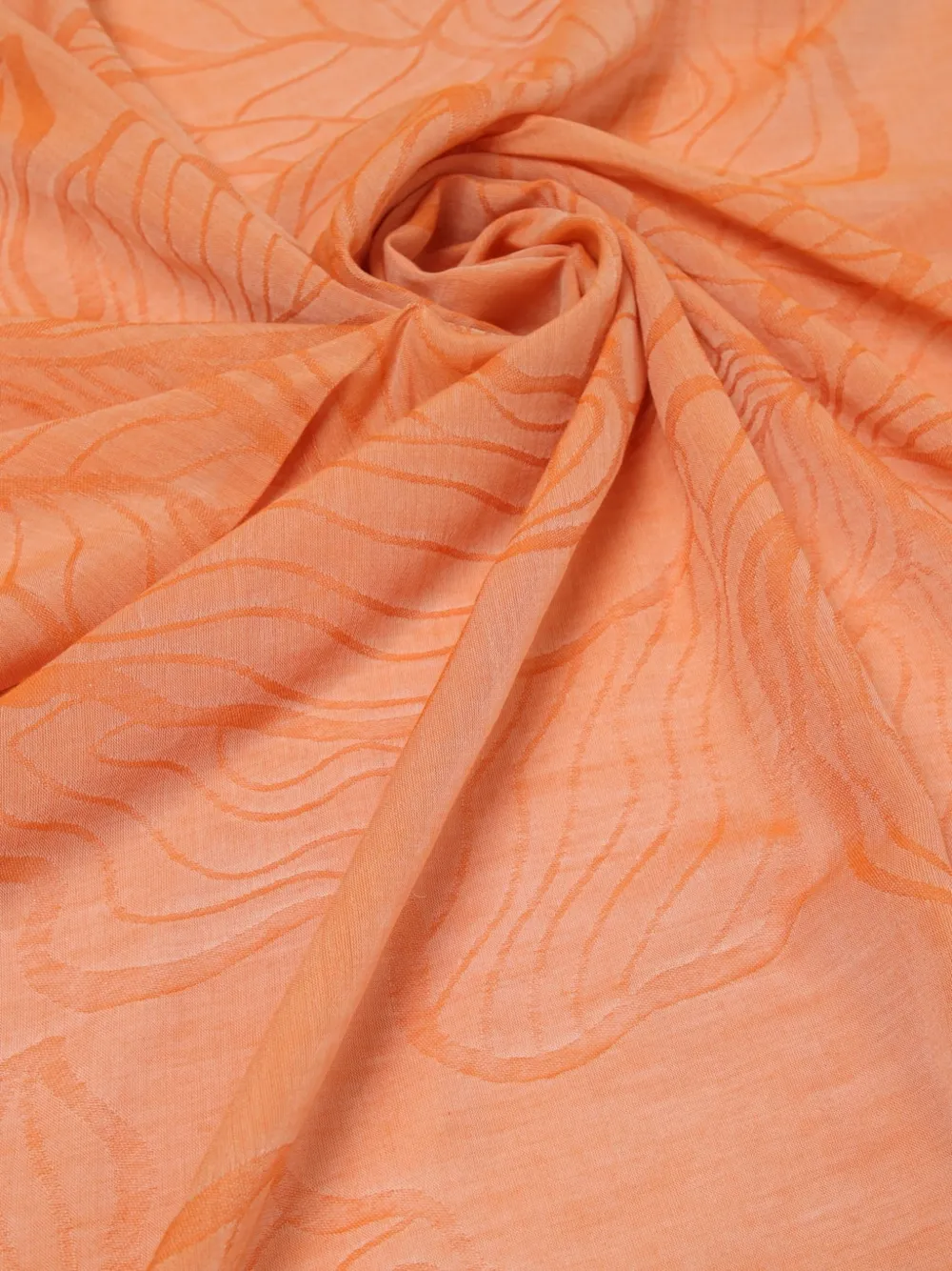 Emporio Armani Sjaal met bloem-jacquard en franje Oranje