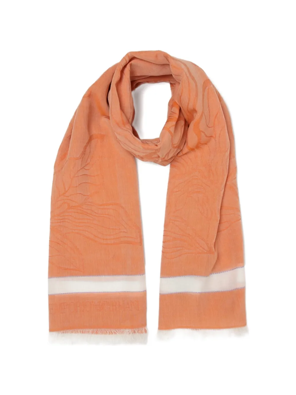 Emporio Armani Sjaal met bloem-jacquard en franje Oranje