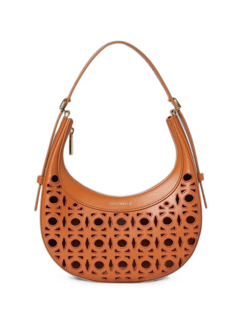 Coccinelle Whisper perforated shoulder bag - Brown