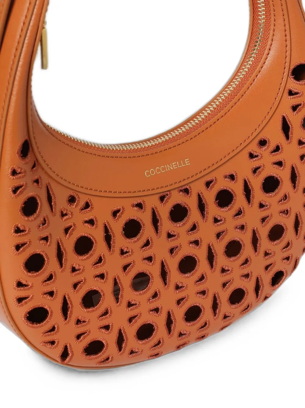 Coccinelle Whisper geperforeerde schoudertas Bruin