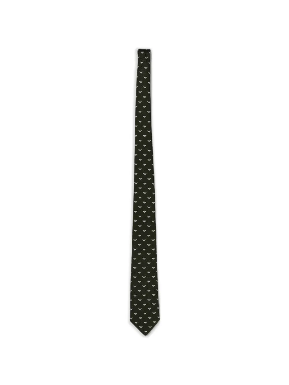 Emporio Armani monogram silk tie - Verde