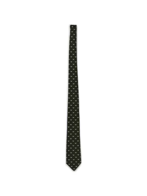 Emporio Armani corbata de seda con monograma