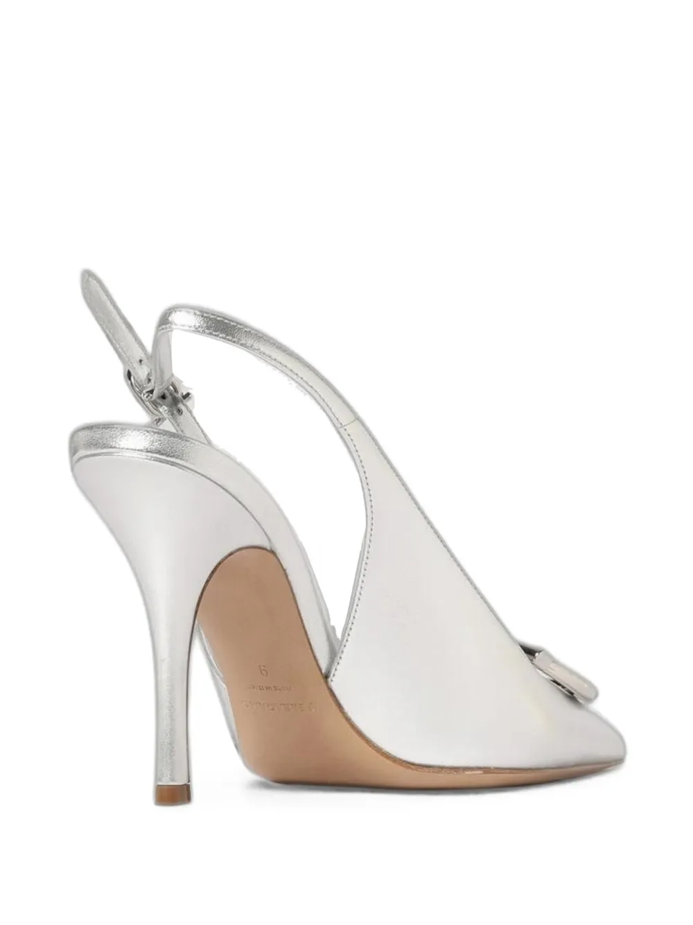 Ferragamo Gancini laminated pumps Zilver