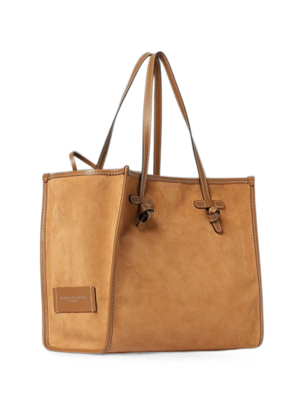 GIANNI CHIARINI 32 Miss Marcella suede shoulder bag - Marrone