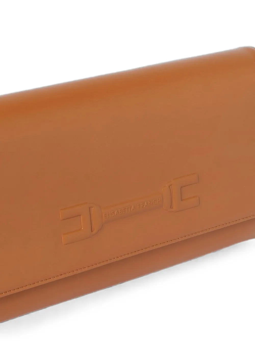 Elisabetta Franchi Clutch met logo-reliëf Beige