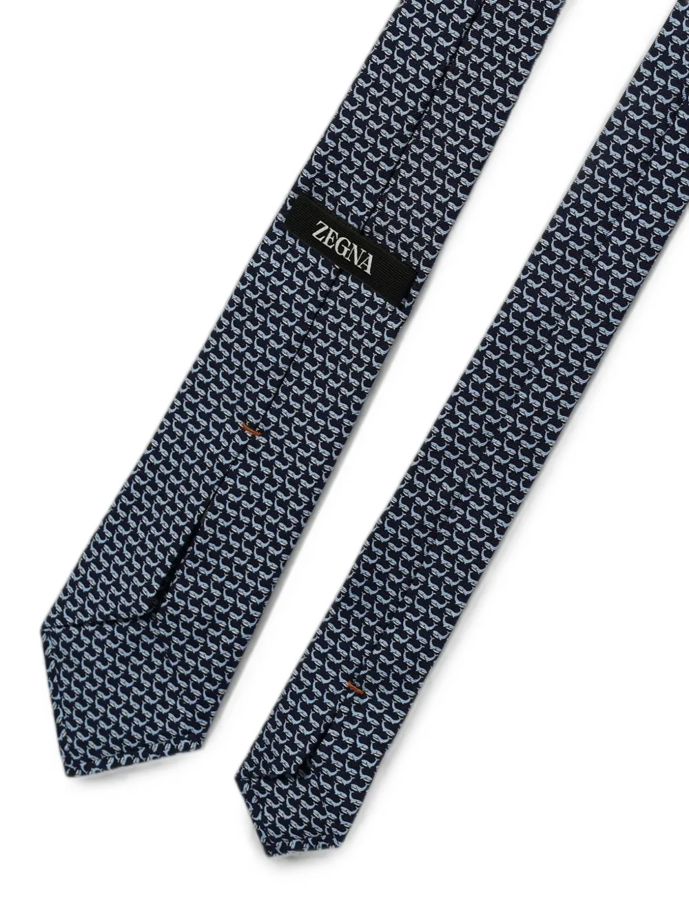 Zegna Stropdas met print Blauw