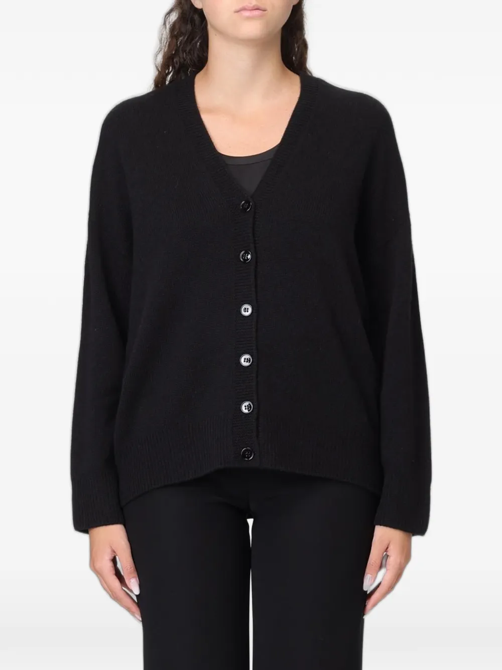 Emporio Armani V-neck cashmere cardigan - Black