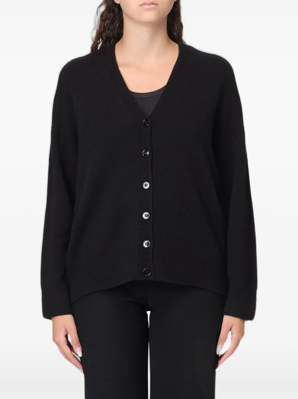 Emporio Armani V-neck cashmere cardigan - Schwarz
