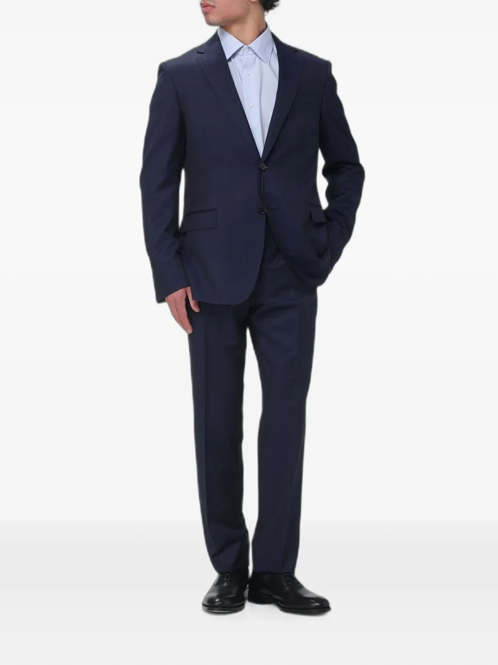 Zegna Pak met enkele rij knopen Blauw