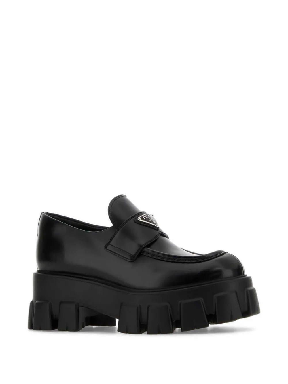 Prada Monolith leather loafers Zwart
